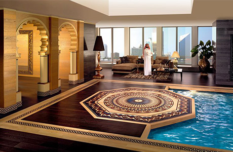 金钢铂林Berti地板国外铺装案例究竟有多豪？带你走进中东顶级奢华空间